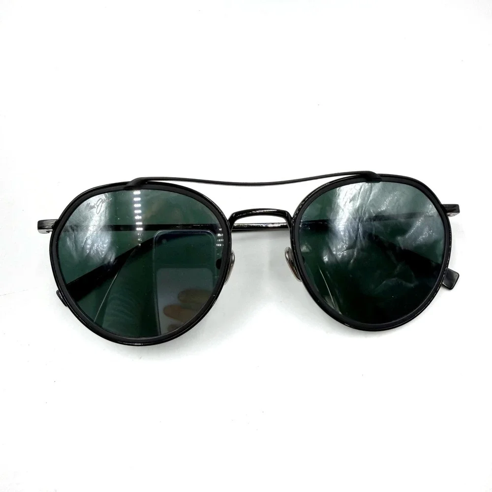 Maui Jim Bowline Sunglasses Black‎ Titanium Round Aviator Polarized